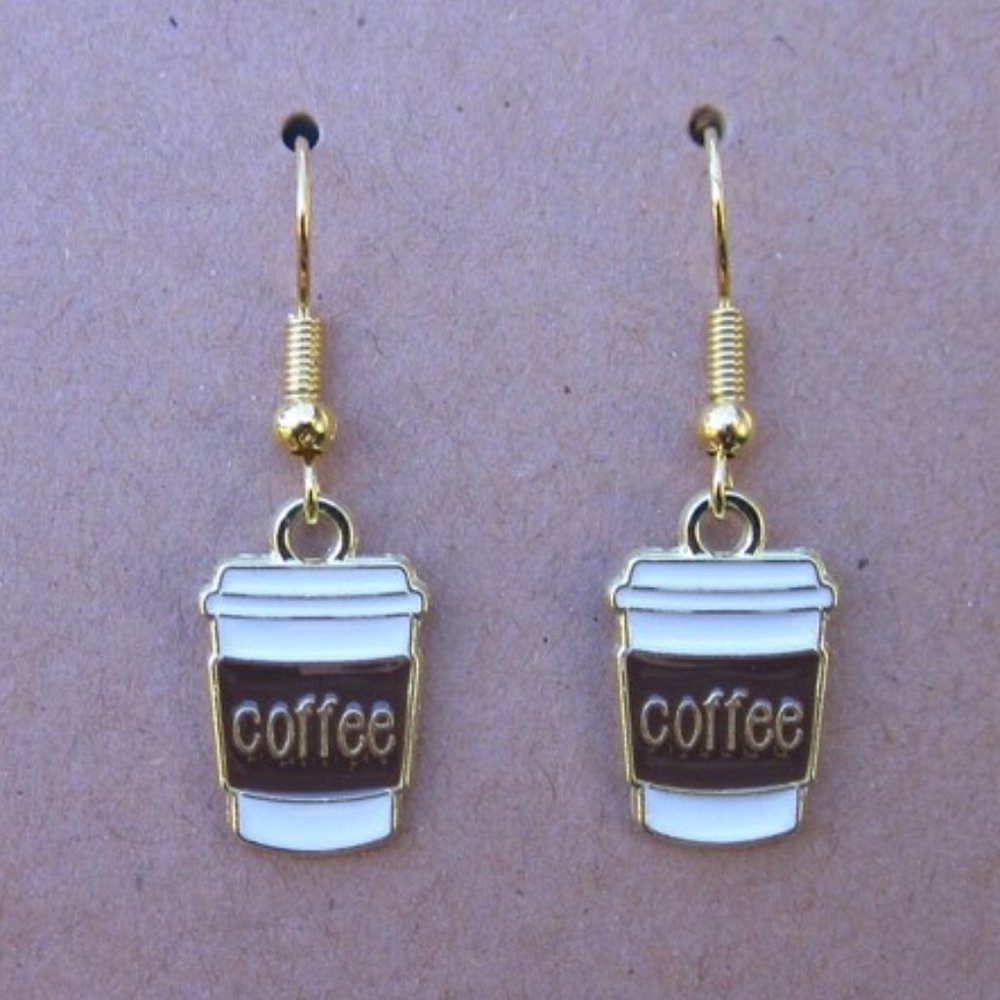 4/$12~Coffee Cup Earrings - Picture 2 of 2